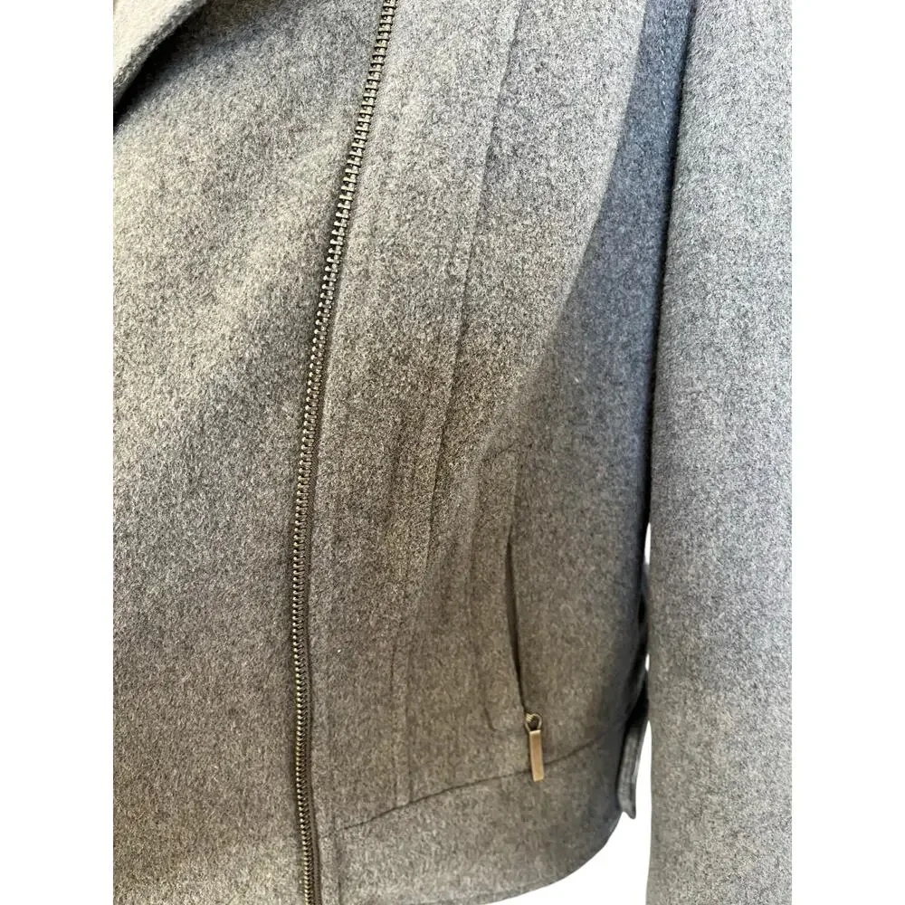 Aeropostale Moto Jacket Women's Size L Large Gray Wool Blend Lined